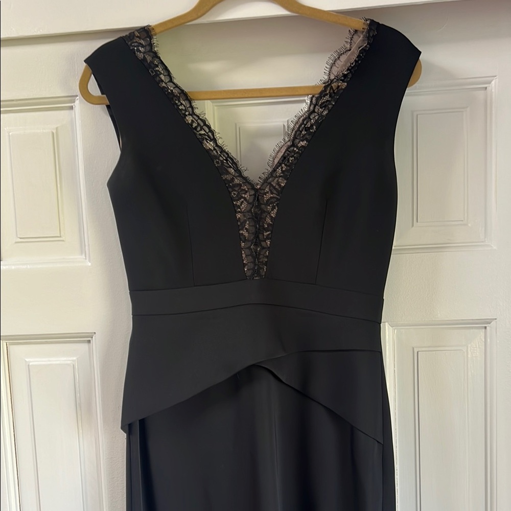 Elegant Black Lace Trim Dress